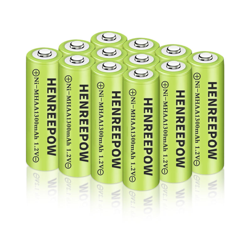 Henreepow 1.2V 1300mAh aa ni-mh batris y gellir eu hailwefru