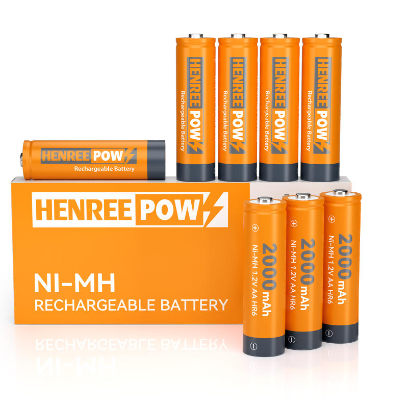 Henreepow AA 2000mAH 1.2V Capasiti Uchel Ni-MH Batri Ailwefradwy